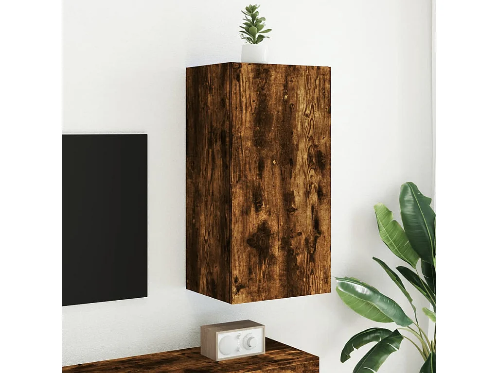 Gerben  Tv-wandmeubel met LED-verlichting 40,5x35x80 cm gerookt eiken