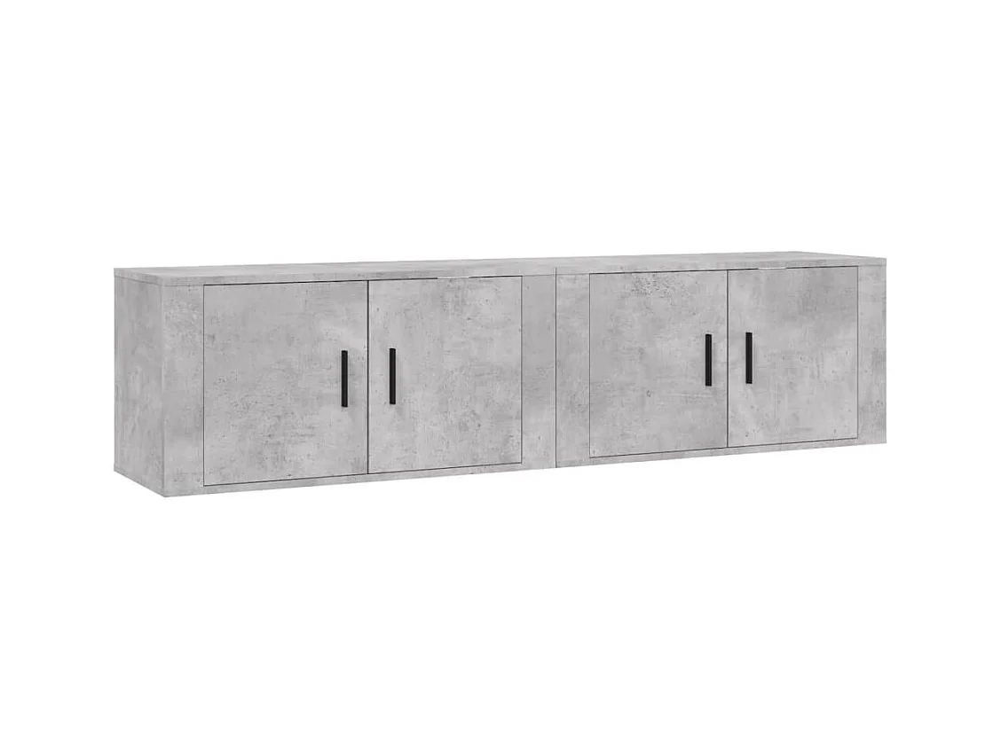 Crofton  Muebles para TV de pared 2 uds gris hormigón 80x34,5x40 cm