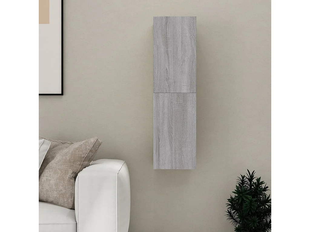 Hoeselt  Mueble para TV de pared gris Sonoma 30,5x30x110 cm