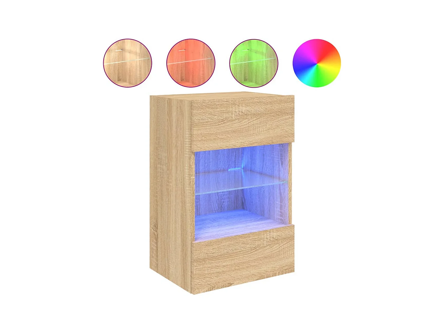 DuBois  Tv-wandmeubel met LED-verlichting 40x30x60,5 cm sonoma eiken