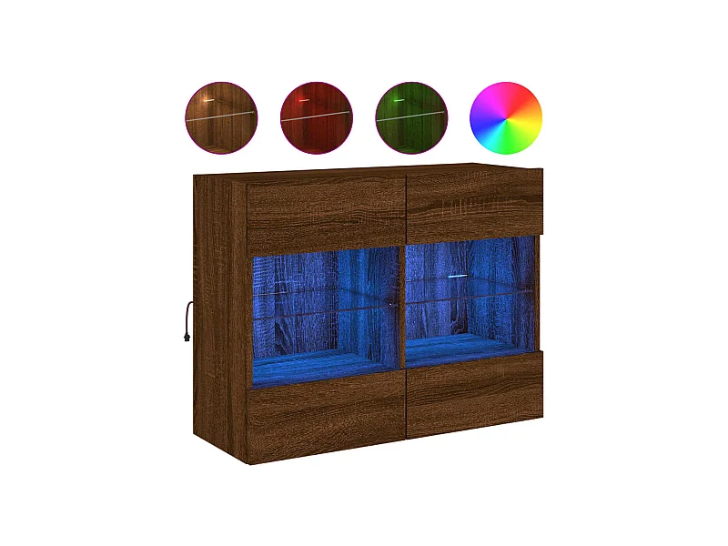 DuBois  Tv-wandmeubel met LED 78,5x30x60,5 cm bruin eikenkleur