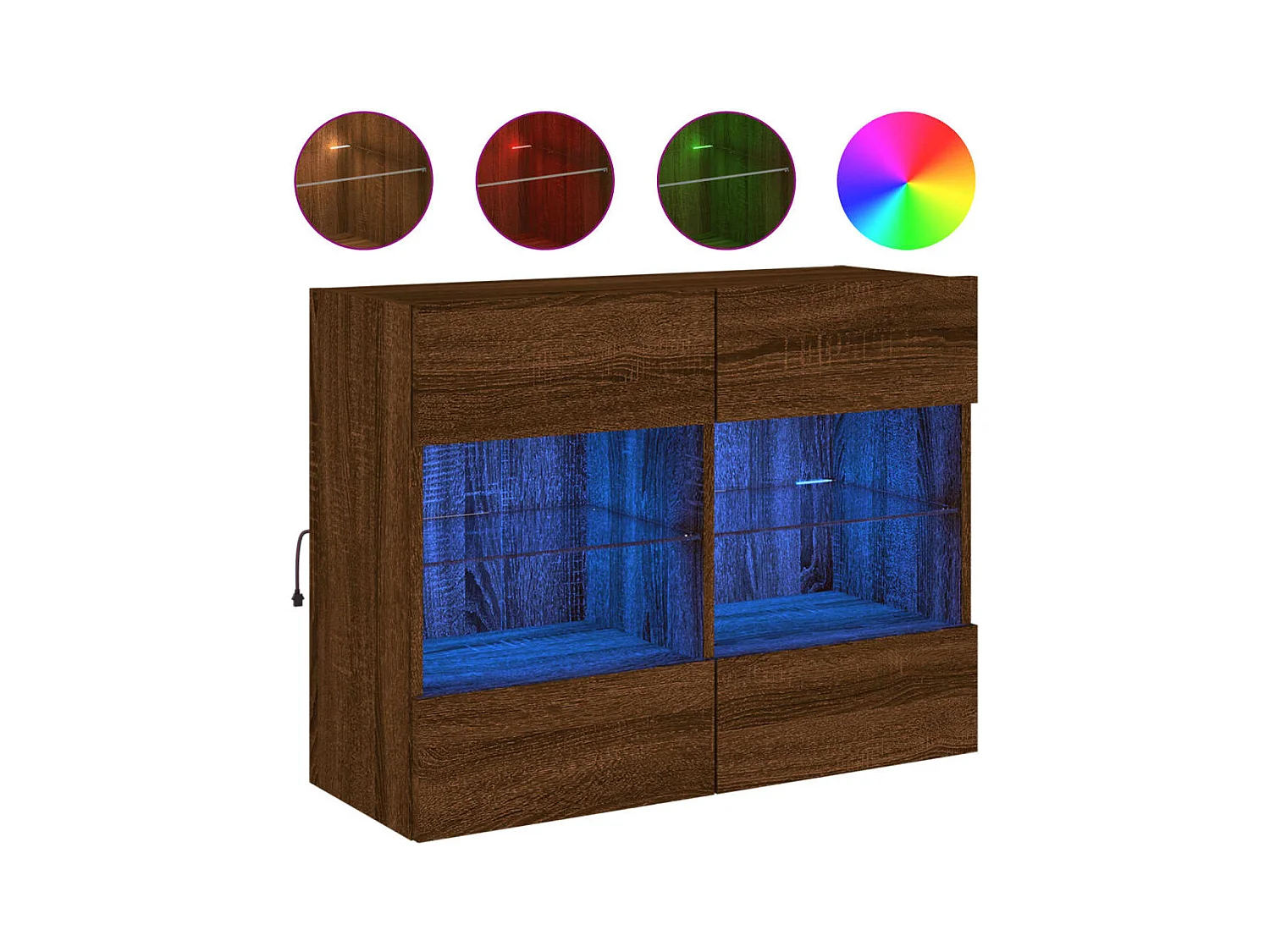 DuBois  Mueble TV de pared con luces LED roble marrón 78,5x30x60,5 cm