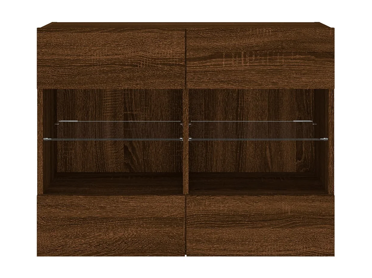 DuBois  Mueble TV de pared con luces LED roble marrón 78,5x30x60,5 cm