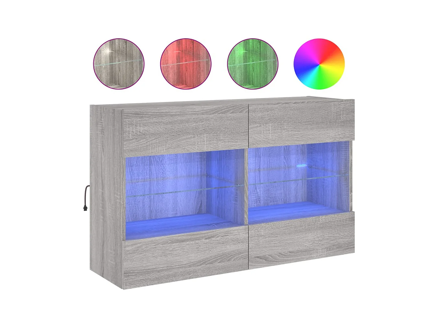 DuBois  Meuble TV mural avec lumières LED sonoma gris 98,5x30x60,5 cm