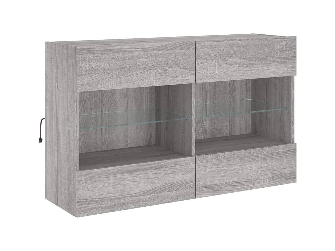 DuBois  Meuble TV mural avec lumières LED sonoma gris 98,5x30x60,5 cm