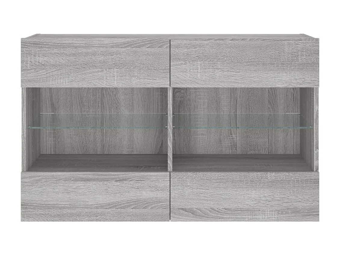 DuBois  Mueble de TV de pared con luces LED gris Sonoma 98,5x30x60,5 cm