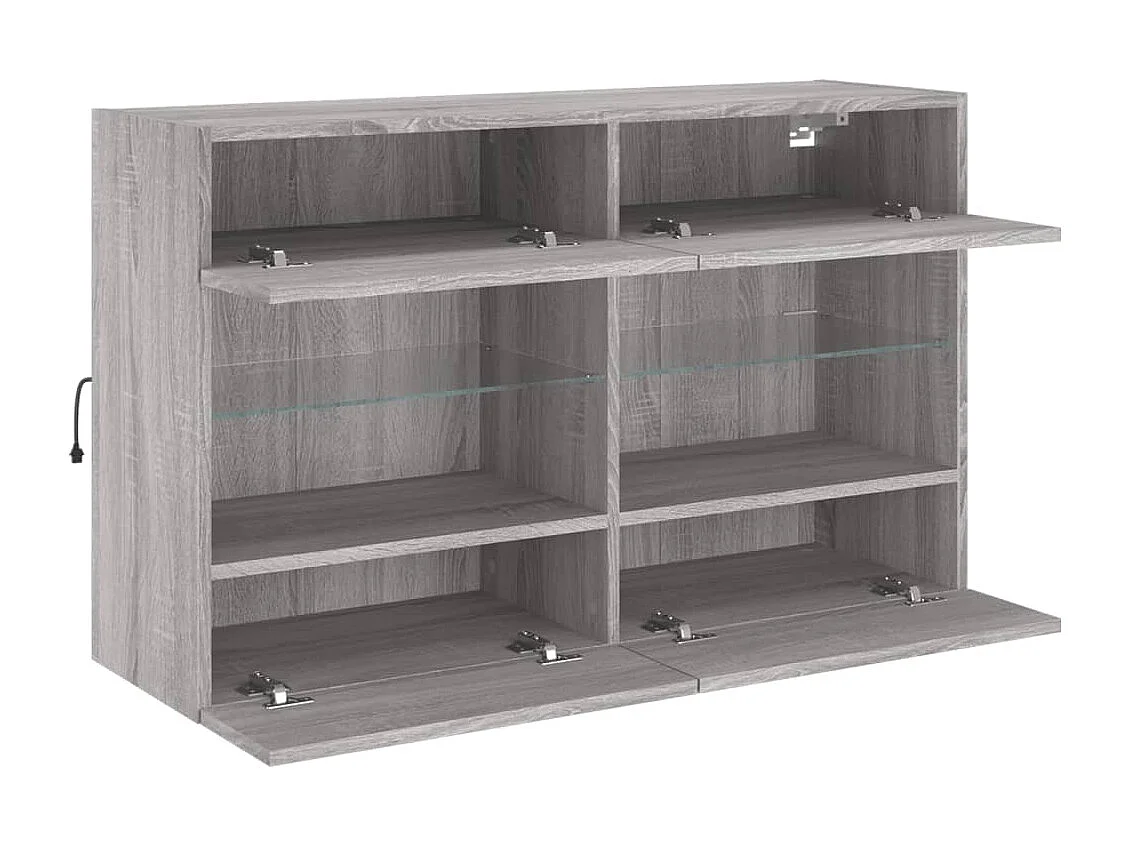 DuBois  Mueble de TV de pared con luces LED gris Sonoma 98,5x30x60,5 cm