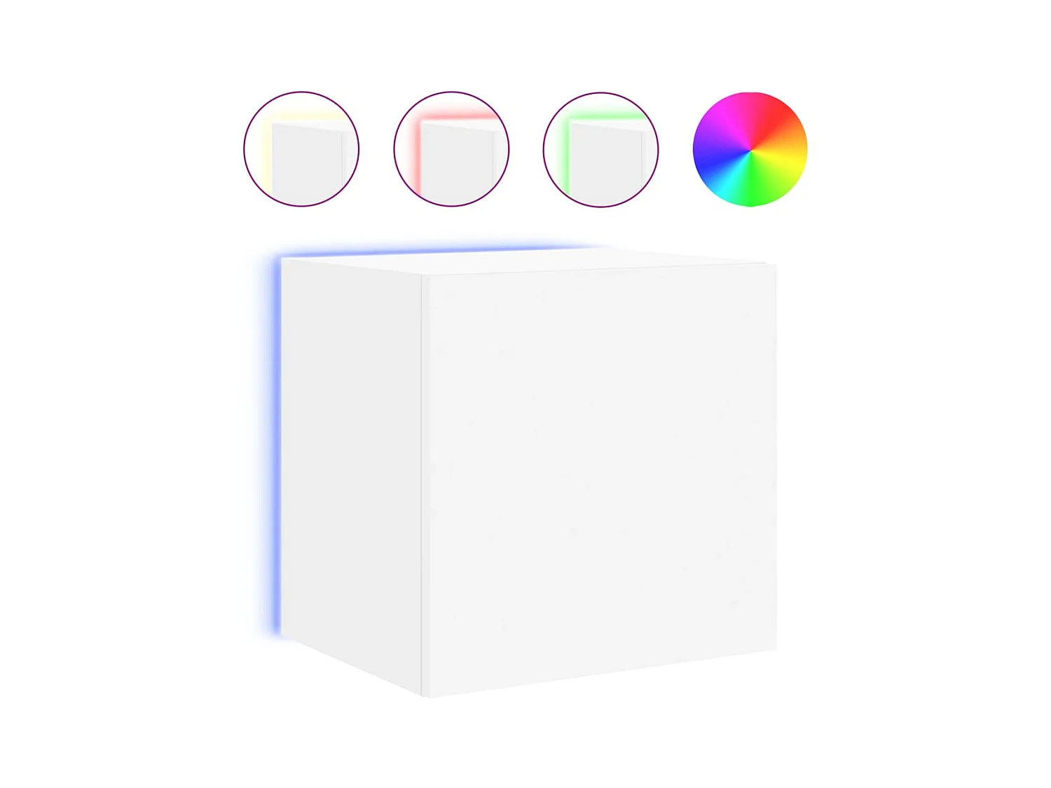 Gerben  Tv-wandmeubel met LED-verlichting 40,5x35x40 cm wit