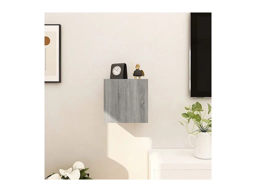Ahakista  Meuble TV mural Sonoma gris 30,5x30x30 cm