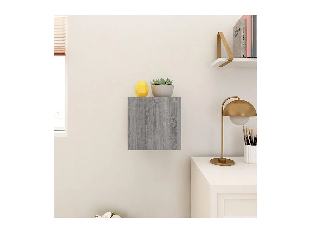 Ahakista  Meuble TV mural Sonoma gris 30,5x30x30 cm