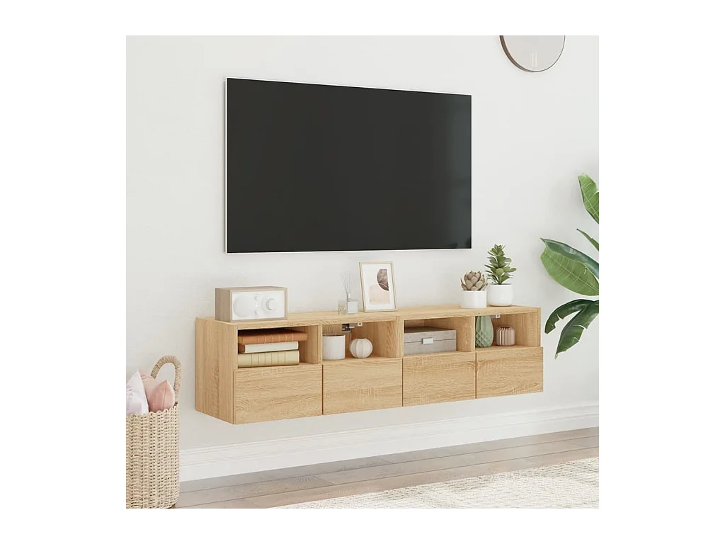 Sil  Tv-meubels 2 st 60x30x30 cm bewerkt hout sonoma eikenkleurig