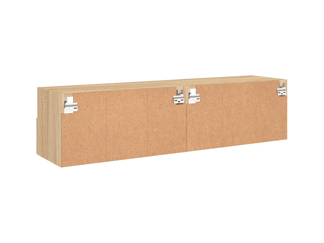 Sil  Tv-meubels 2 st 60x30x30 cm bewerkt hout sonoma eikenkleurig