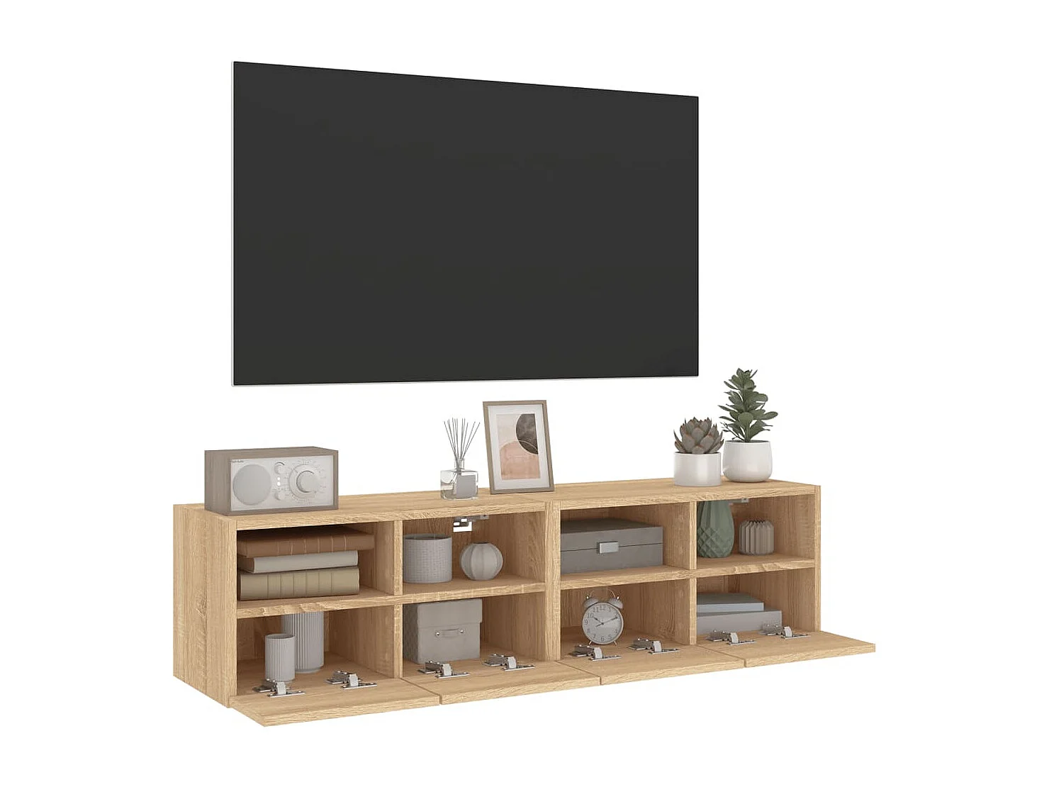 Sil  Muebles de TV de pared 2 uds madera roble Sonoma 60x30x30 cm