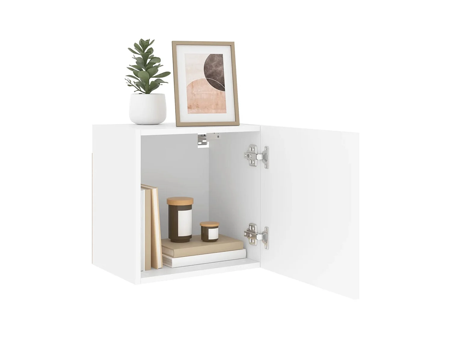 Chaffee  Meuble TV mural blanc 40,5x30x40 cm bois d'ingénierie