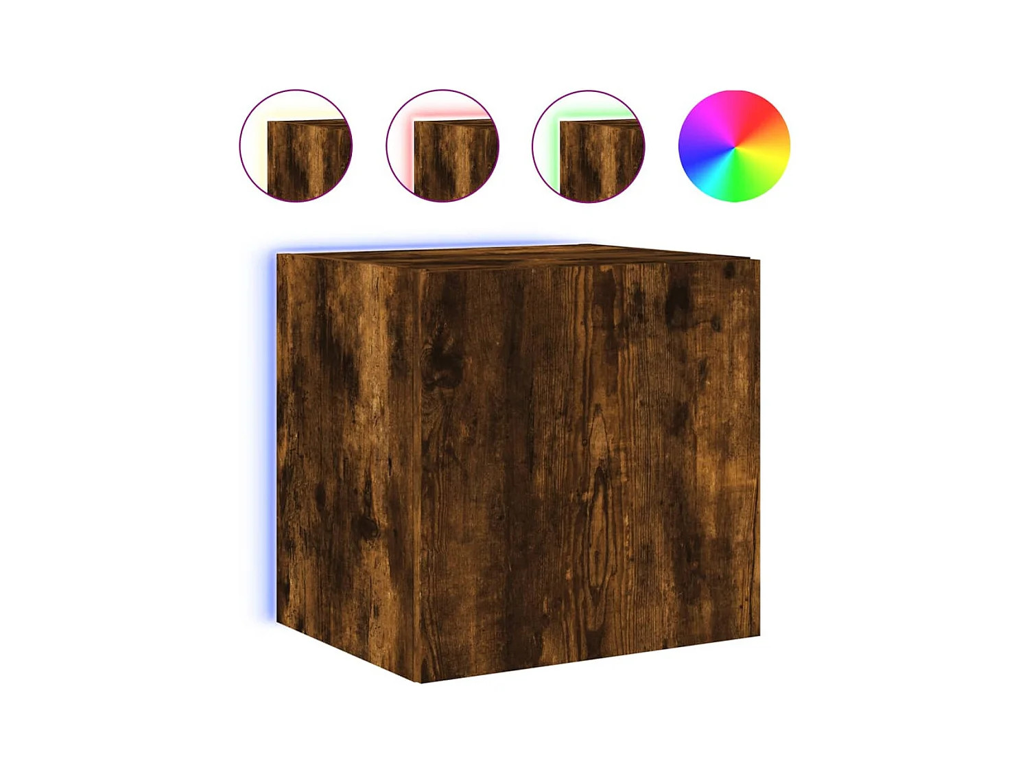 Gerben  Tv-wandmeubel met LED-verlichting 40,5x35x40 cm gerookt eiken