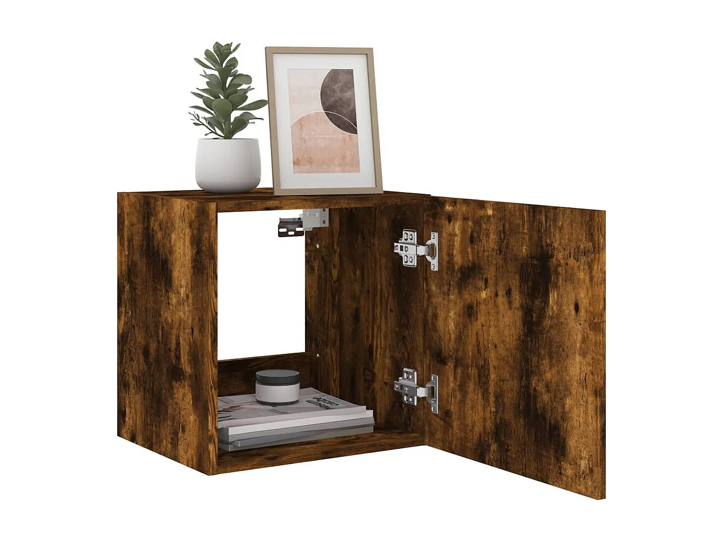 Gerben  Tv-wandmeubel met LED-verlichting 40,5x35x40 cm gerookt eiken