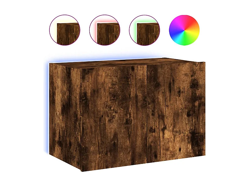 Gerben  Tv-wandmeubel met LED-verlichting 60x35x41 cm gerookt eiken