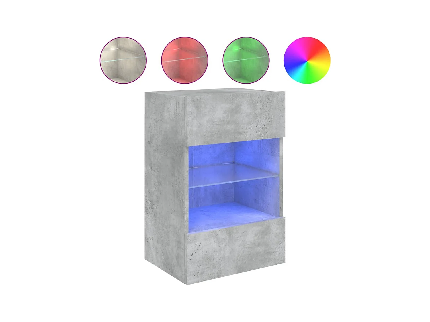 DuBois  Meuble TV mural avec lumières LED gris béton 40x30x60,5 cm