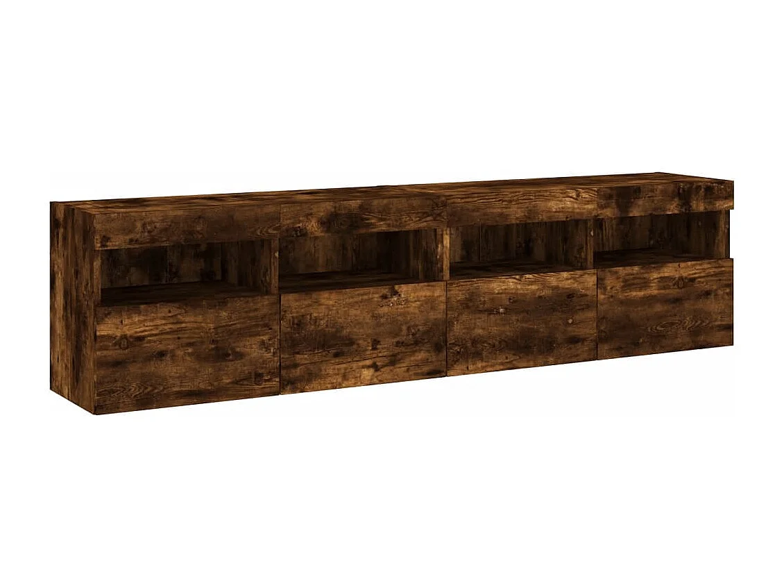 Ølstykke  Tv-wandmeubels met LED 2 st 80x30x40 cm gerookt eikenkleurig