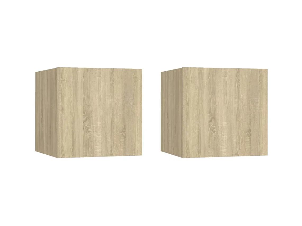 Ahakista  Tv-wandmeubelen 2 st 30,5x30x30 cm sonoma eikenkleurig
