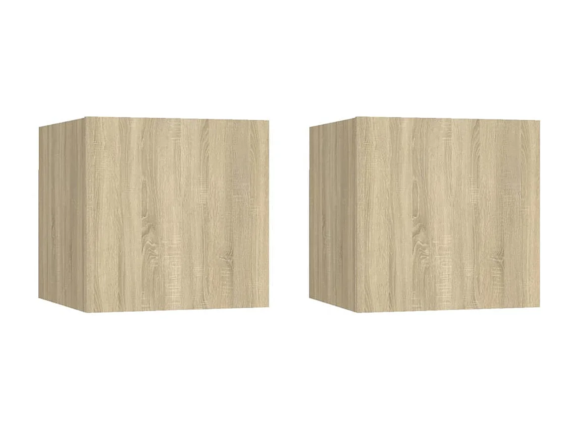 Ahakista  Muebles de salón de pared 2 uds roble Sonoma 30,5x30x30 cm