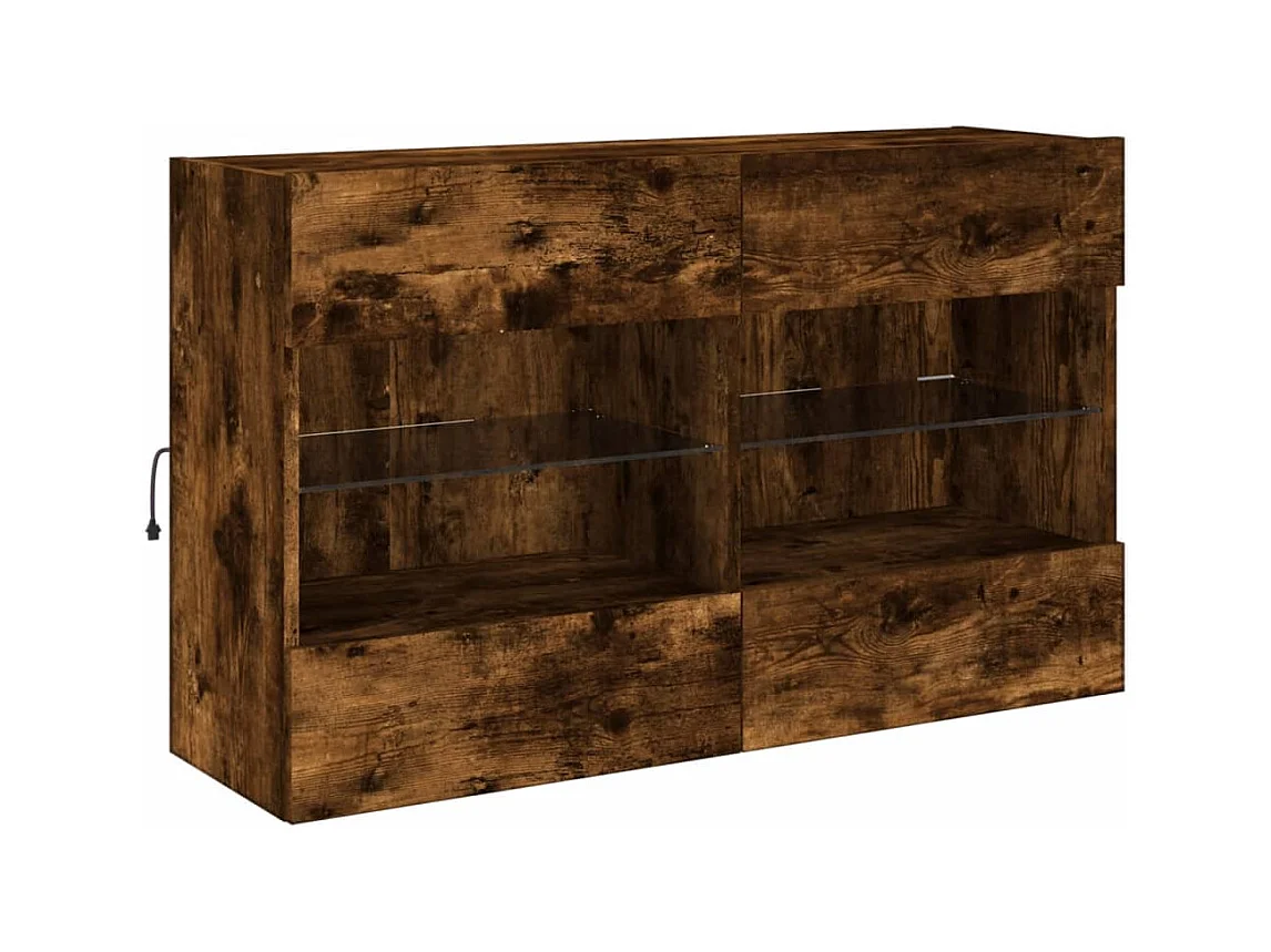 DuBois  Tv-wandmeubel met LED-verlichting 98,5x30x60,5 cm gerookt eiken