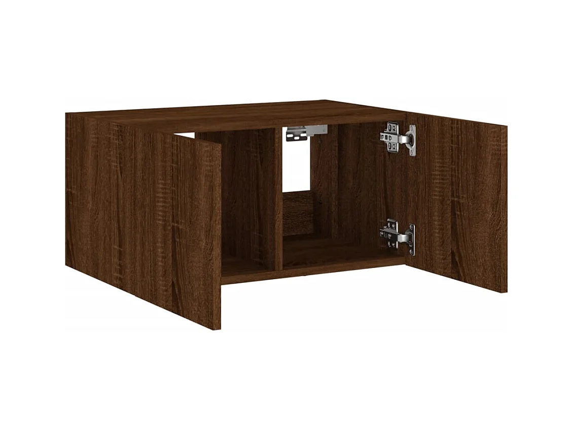 Gerben  Mueble de TV de pared con luces LED roble marrón 60x35x31 cm