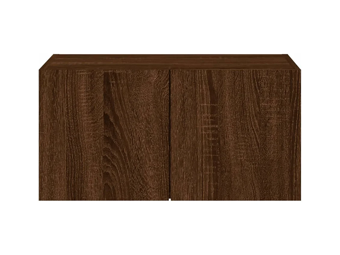 Gerben  Mueble de TV de pared con luces LED roble marrón 60x35x31 cm