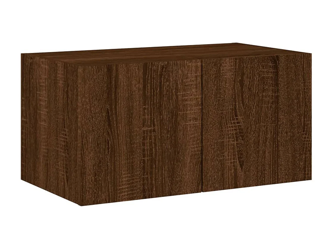 Gerben  Mueble de TV de pared con luces LED roble marrón 60x35x31 cm