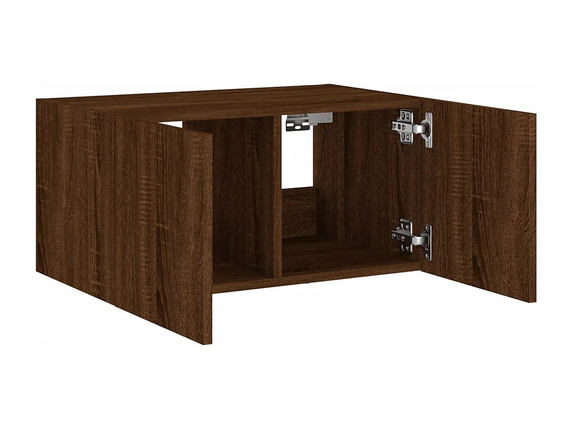 Gerben  Mueble de TV de pared con luces LED roble marrón 60x35x31 cm