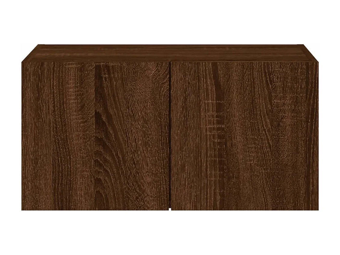 Gerben  Mueble de TV de pared con luces LED roble marrón 60x35x31 cm