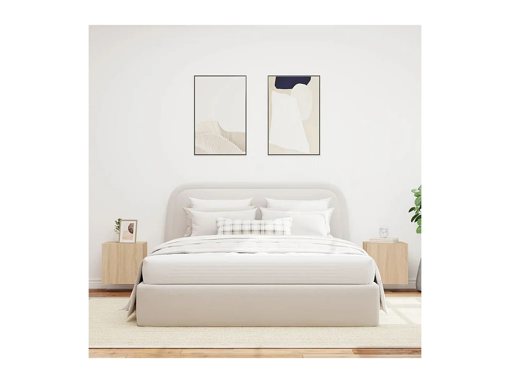 Gerben  Tv-wandmeubelen met LED 2 st 40,5x35x40 cm sonoma eikenkleurig