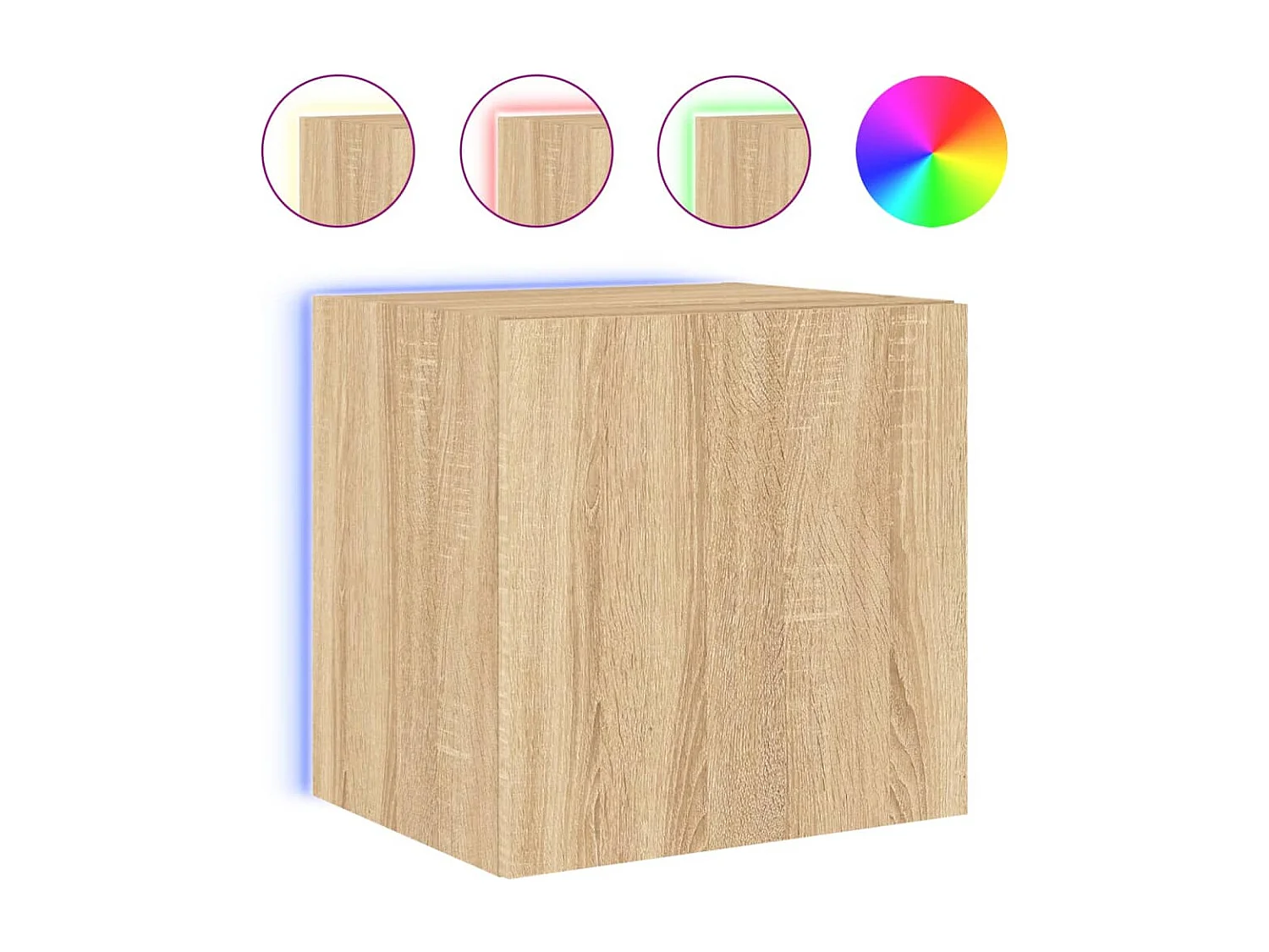 Gerben  Tv-wandmeubelen met LED 2 st 40,5x35x40 cm sonoma eikenkleurig