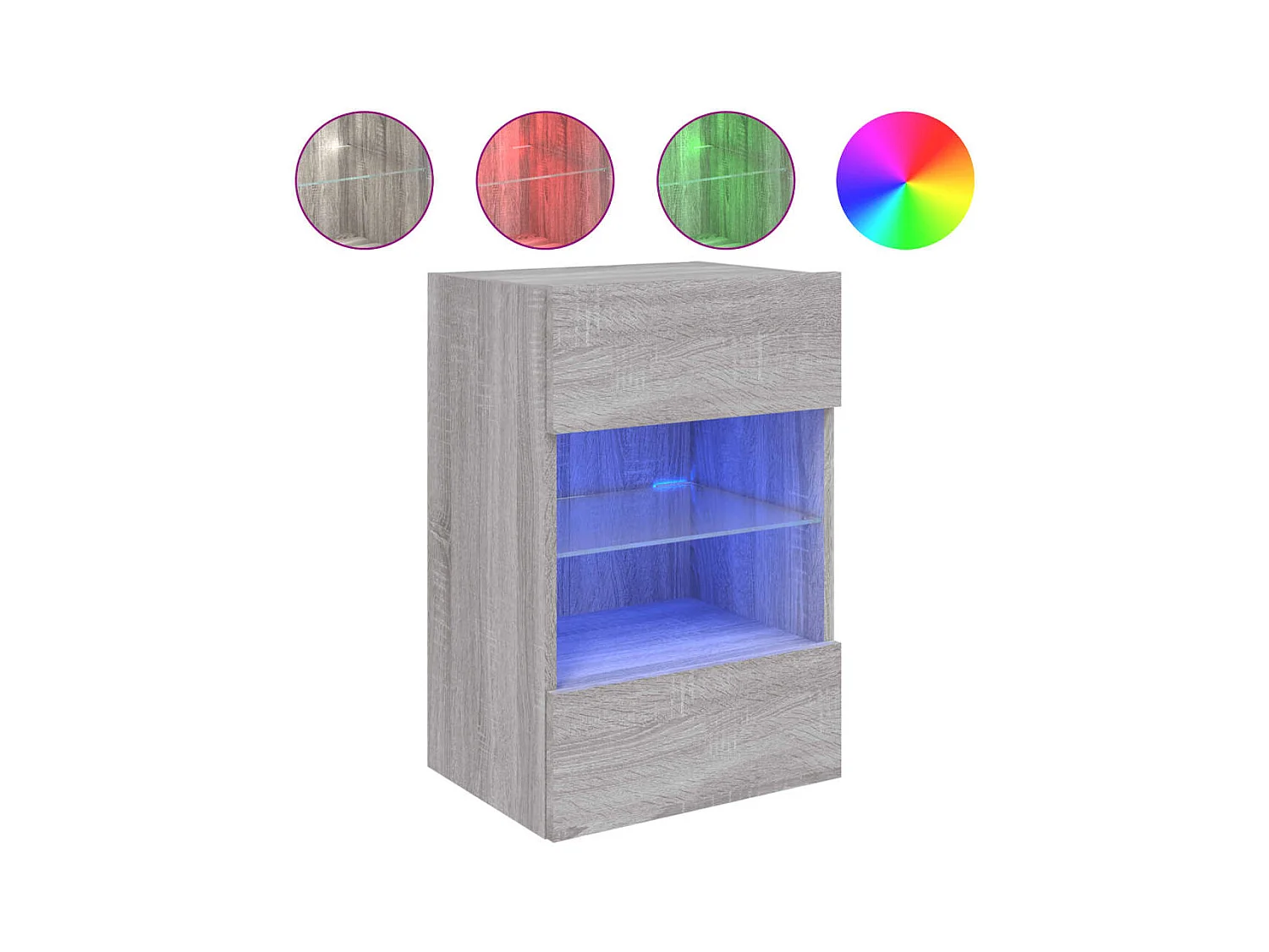 DuBois  Meuble TV mural avec lumières LED sonoma gris 40x30x60,5 cm