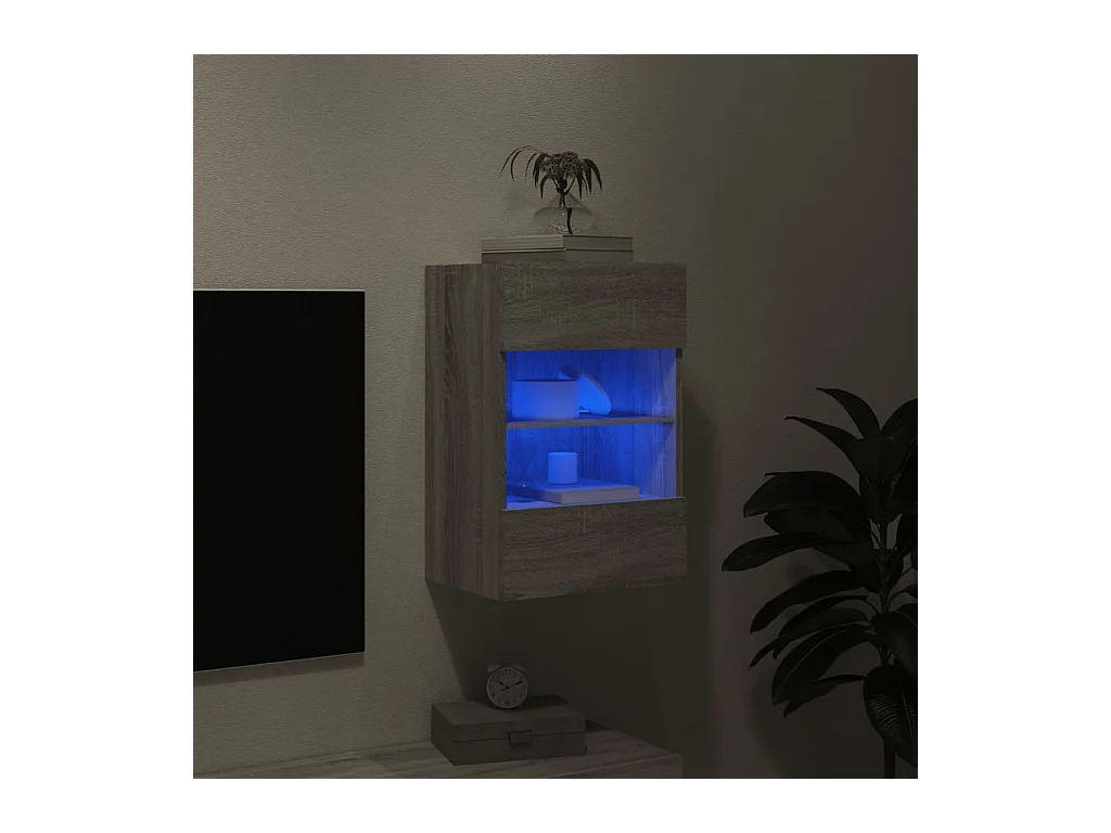 DuBois  Meuble TV mural avec lumières LED sonoma gris 40x30x60,5 cm