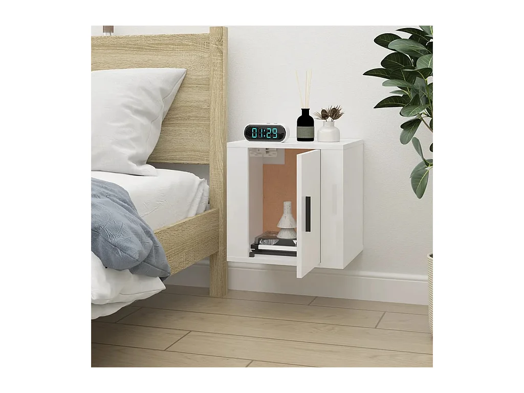 Murk  Mueble para TV de pared blanco brillante 40x34,5x40 cm