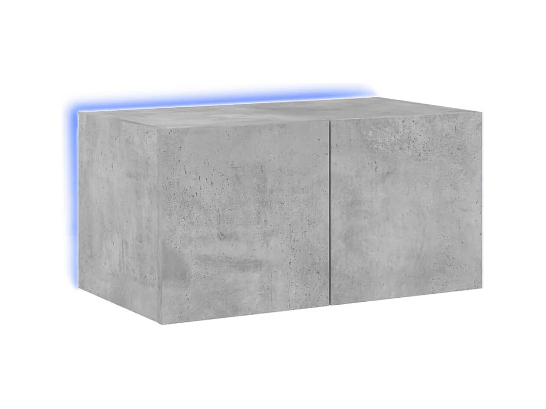 Gerben  Meuble TV mural avec lumières LED gris béton 60x35x31 cm
