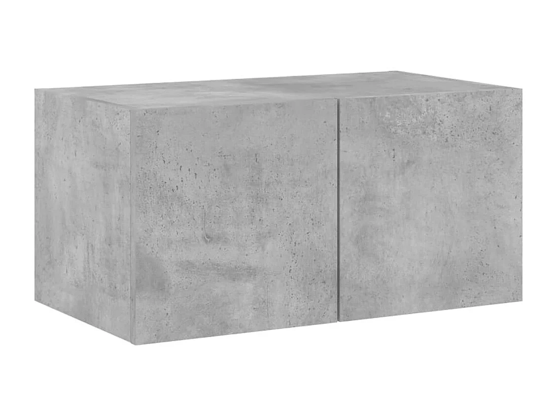 Gerben  Meuble TV mural avec lumières LED gris béton 60x35x31 cm