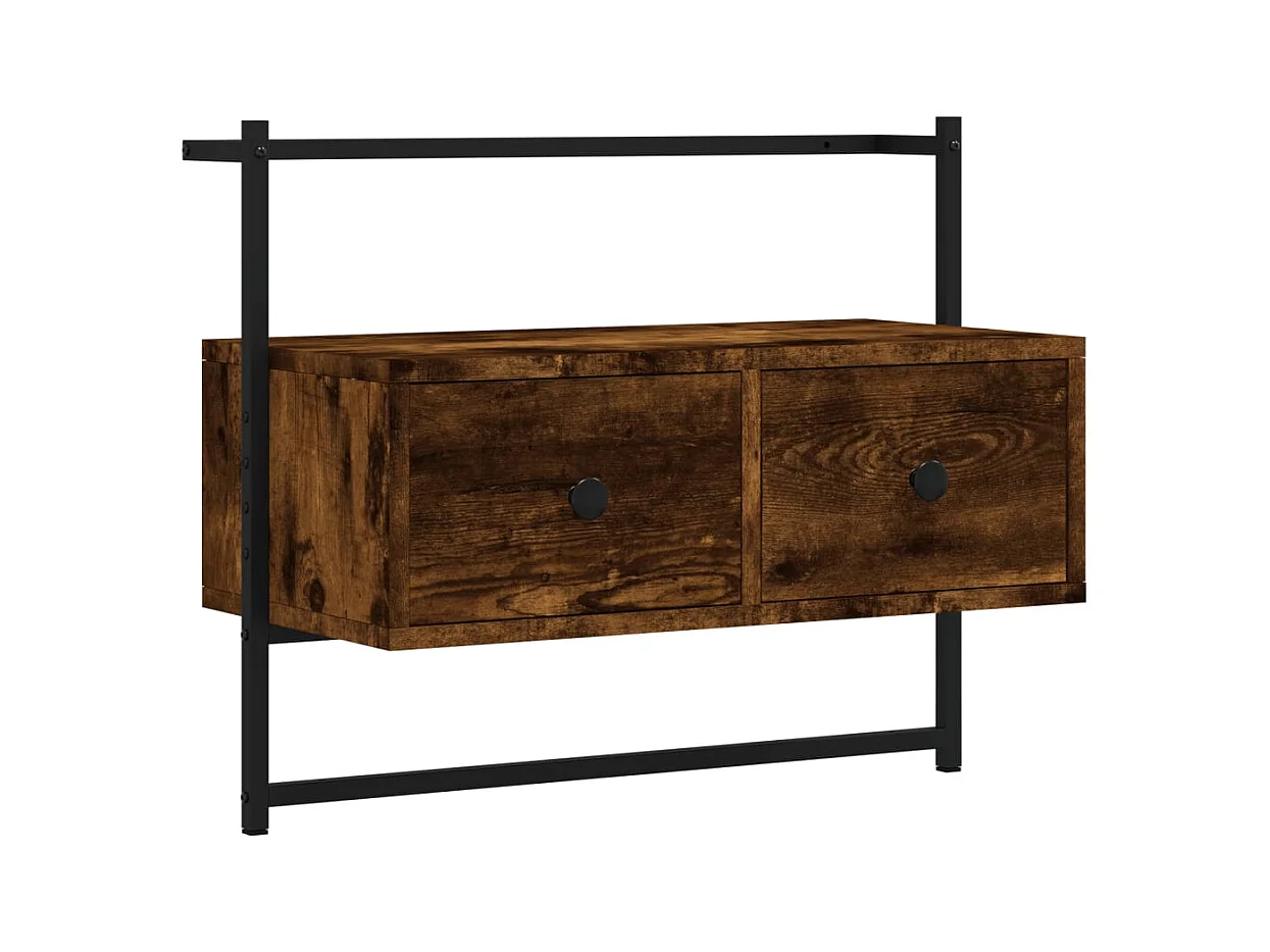 Randers  Mueble de TV de pared roble ahumado 60,5x30x51 cm