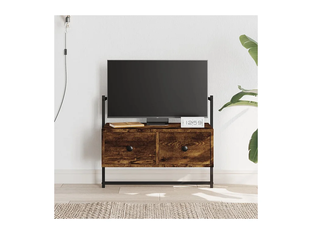 Randers  Mueble de TV de pared roble ahumado 60,5x30x51 cm
