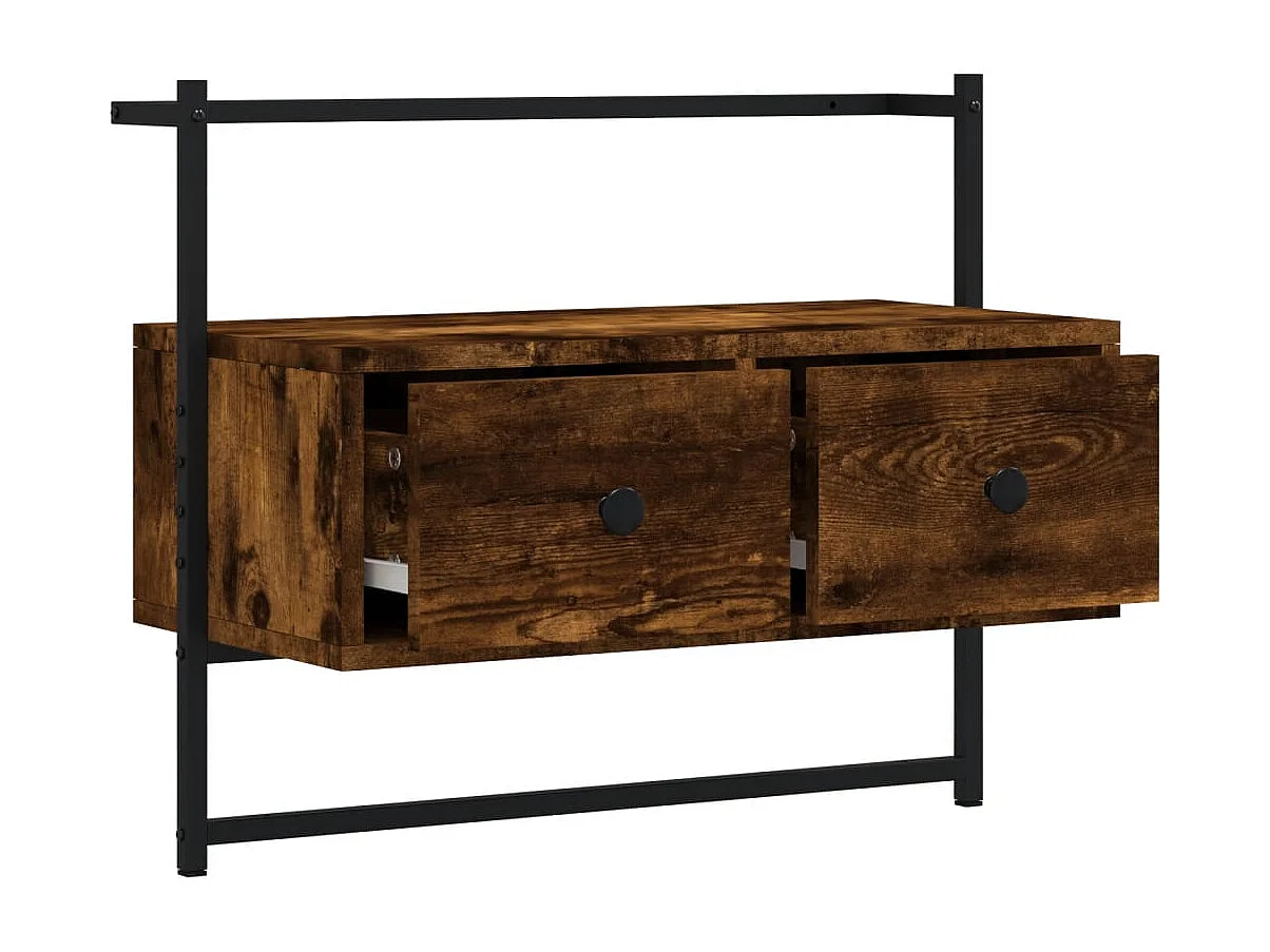 Randers  Mueble de TV de pared roble ahumado 60,5x30x51 cm