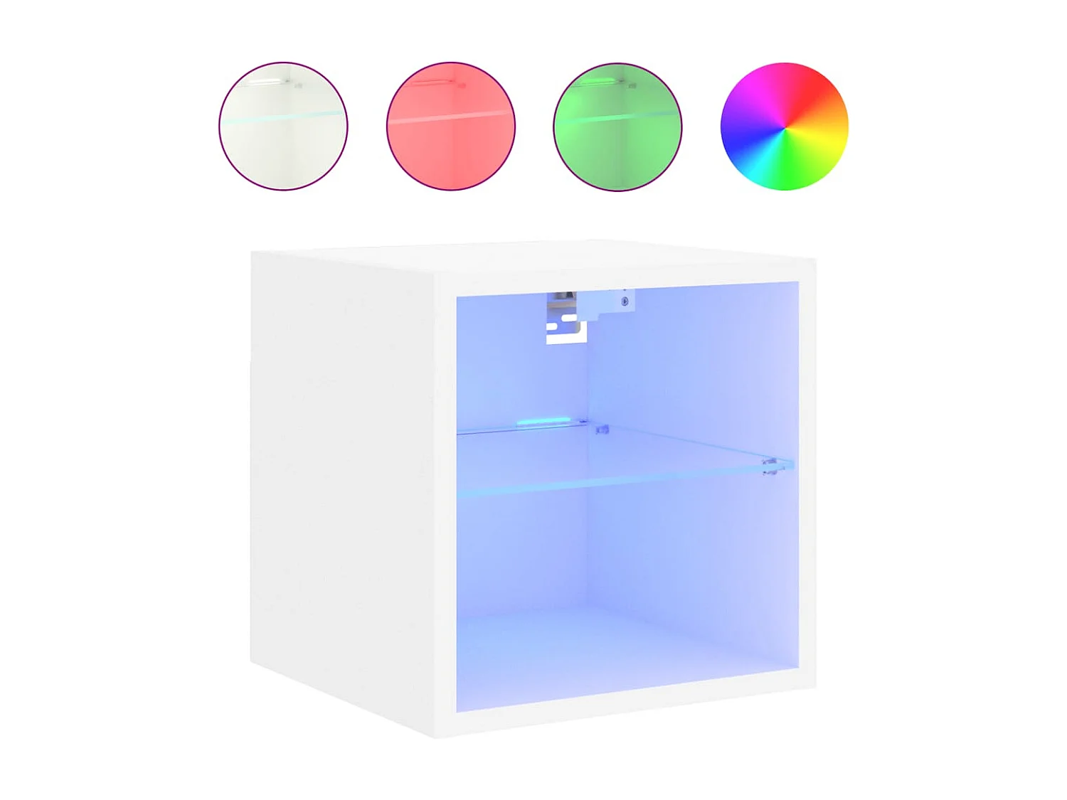 Hans  Meubles TV muraux avec lumières LED 2 pcs blanc 30x28,5x30 cm