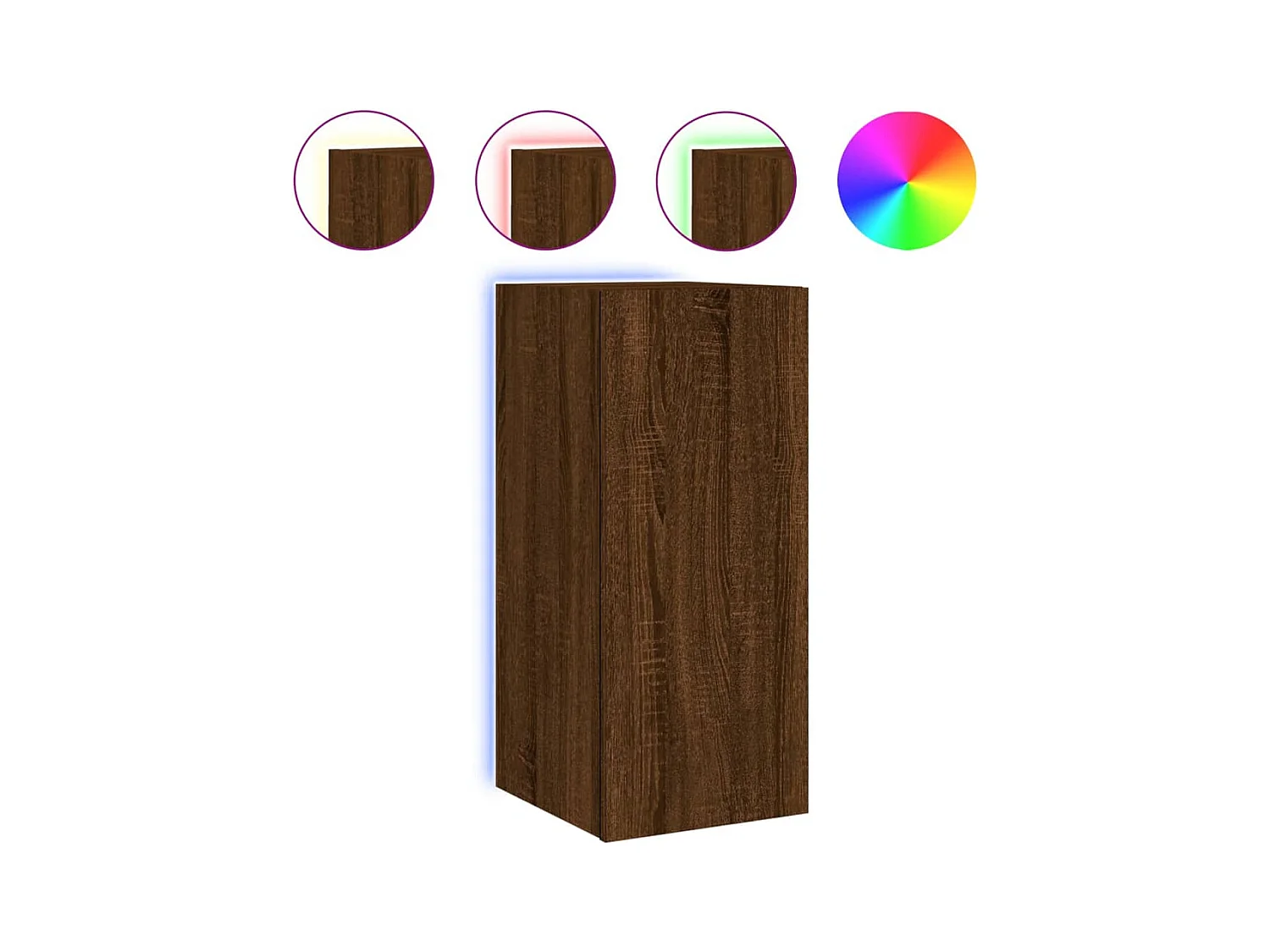 Gerben  Mueble de TV de pared con luces LED roble marrón 30,5x35x70 cm