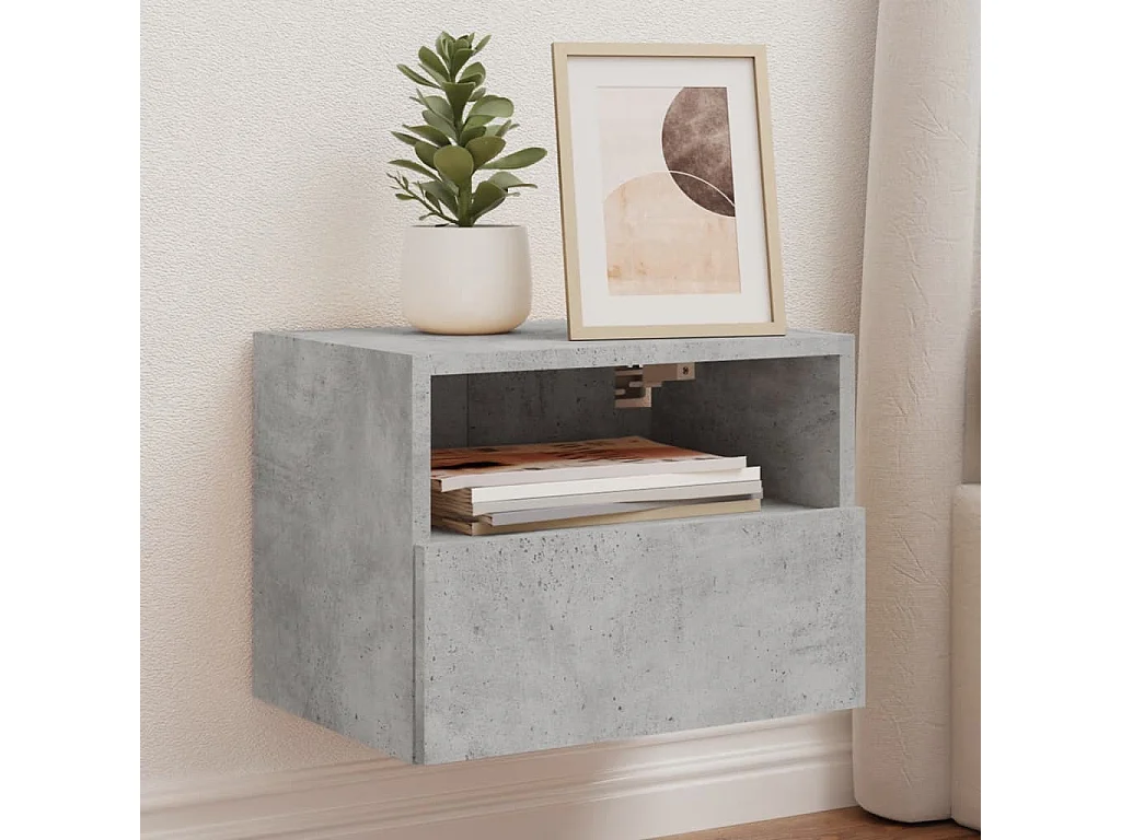 Sil  Meuble TV mural gris béton 40x30x30 cm bois d'ingénierie