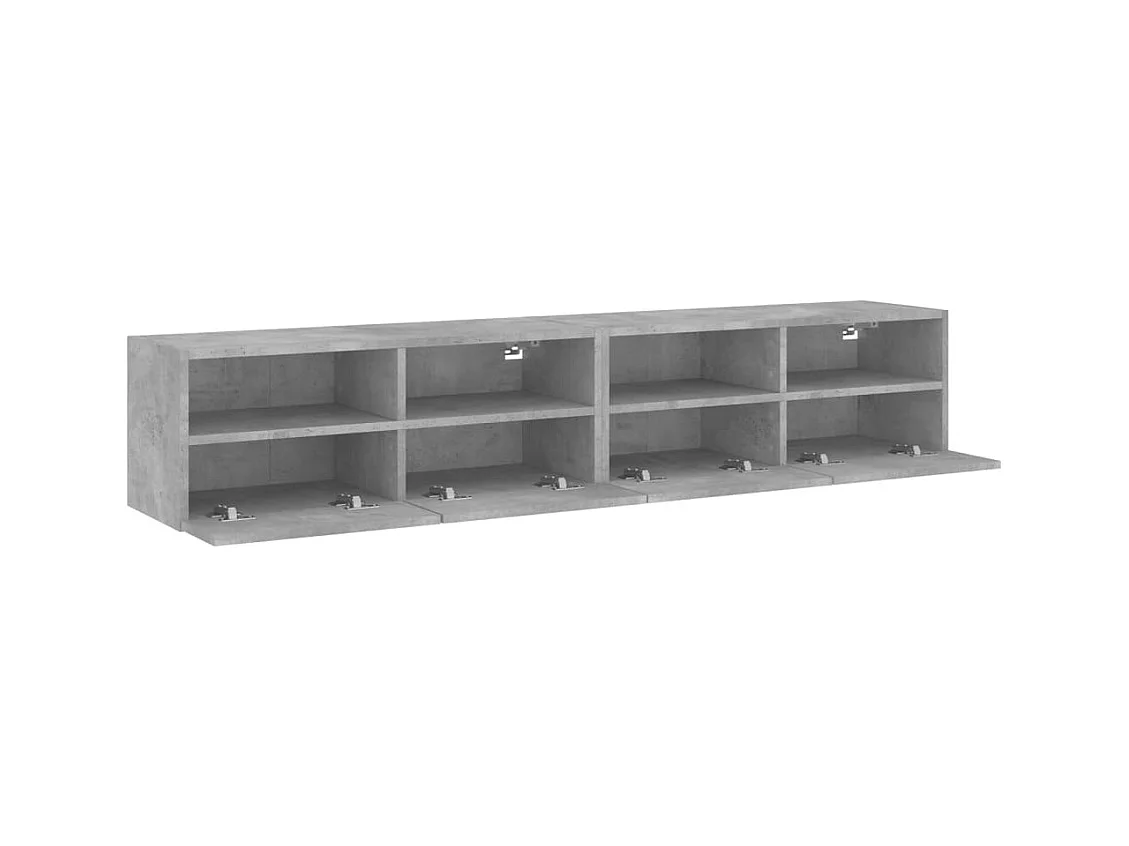 Sil  Meubles TV muraux 2 pcs gris béton 80x30x30cm bois d'ingénierie
