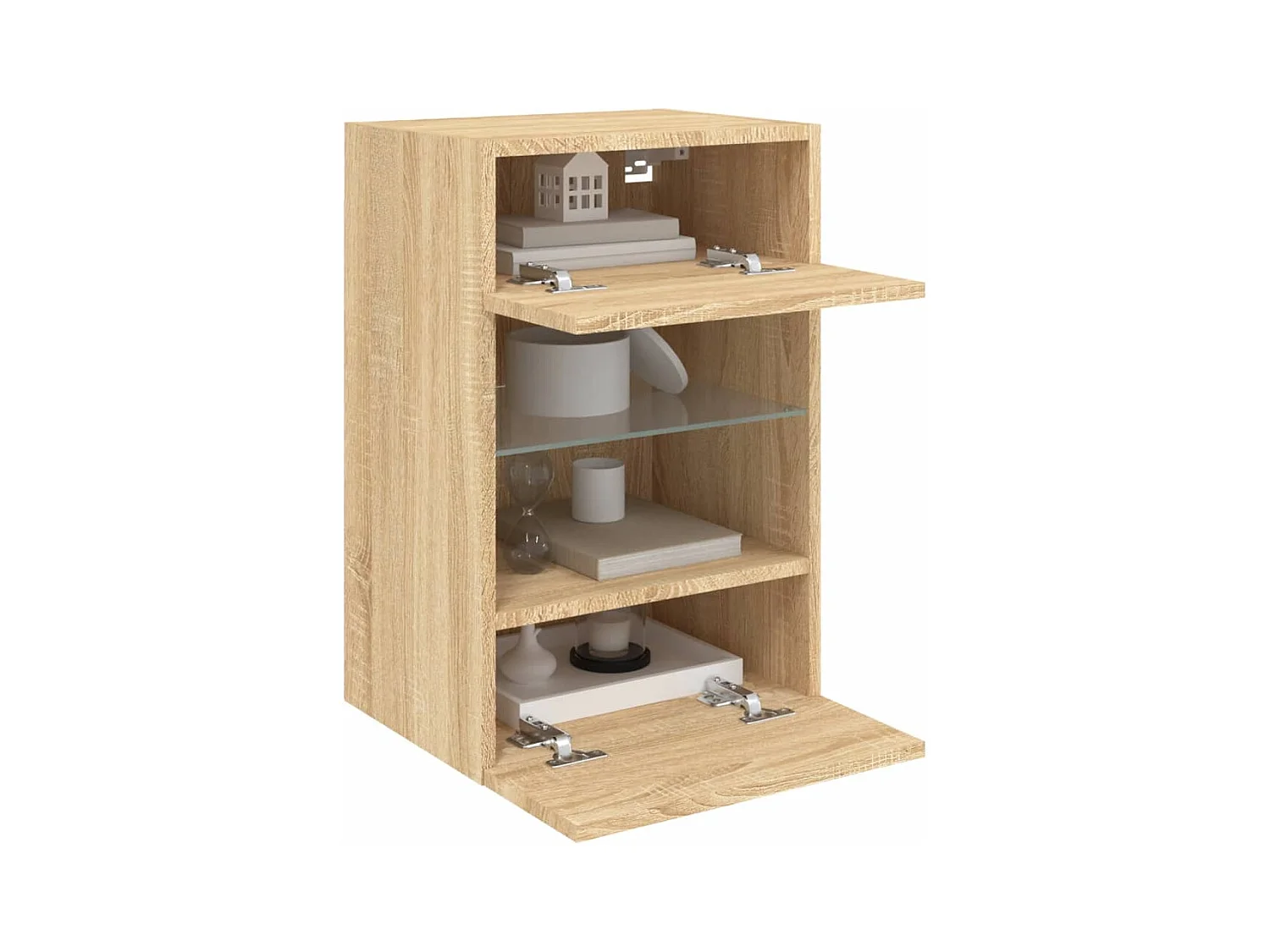 Prolenta Premium -  Meubles TV muraux lumières LED 2 pcs chêne sonoma 40x30x60,5 cm