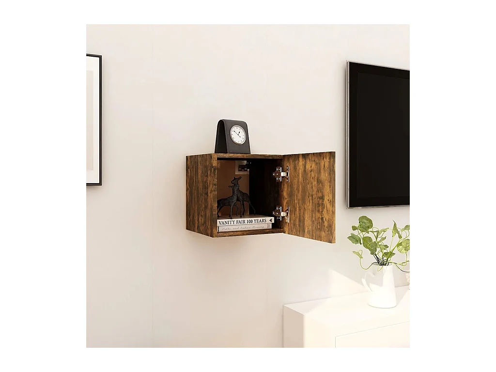 Ahakista  Tv-wandmeubel 30,5x30x30 cm gerookt eikenkleurig