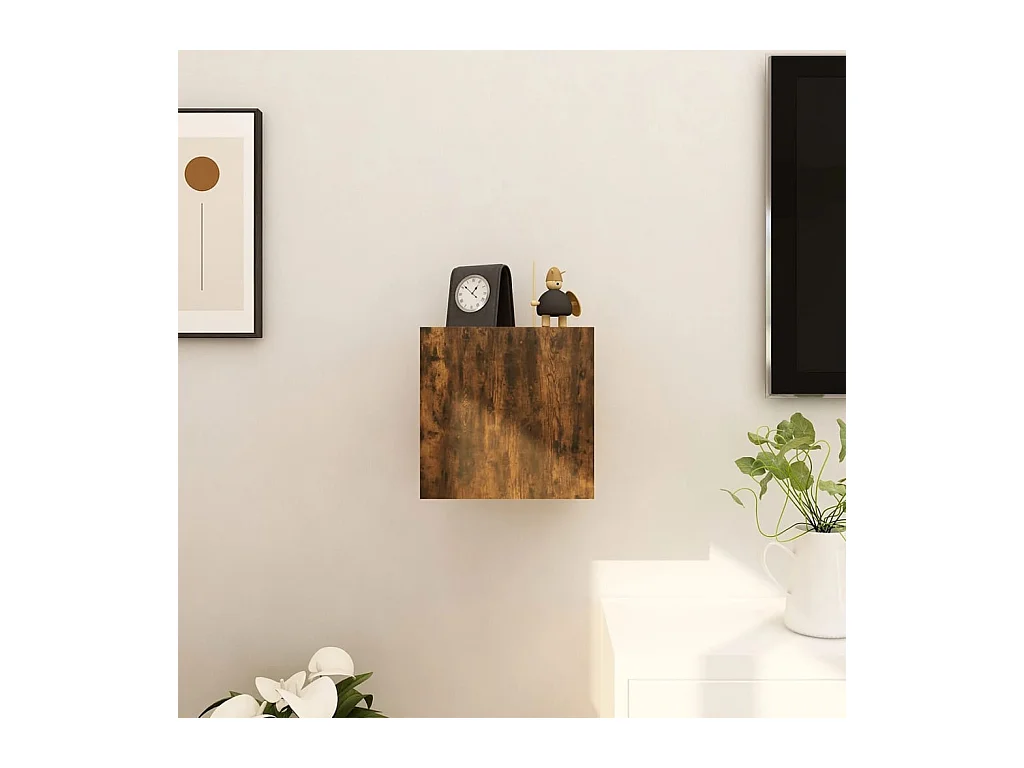 Ahakista  Tv-wandmeubel 30,5x30x30 cm gerookt eikenkleurig