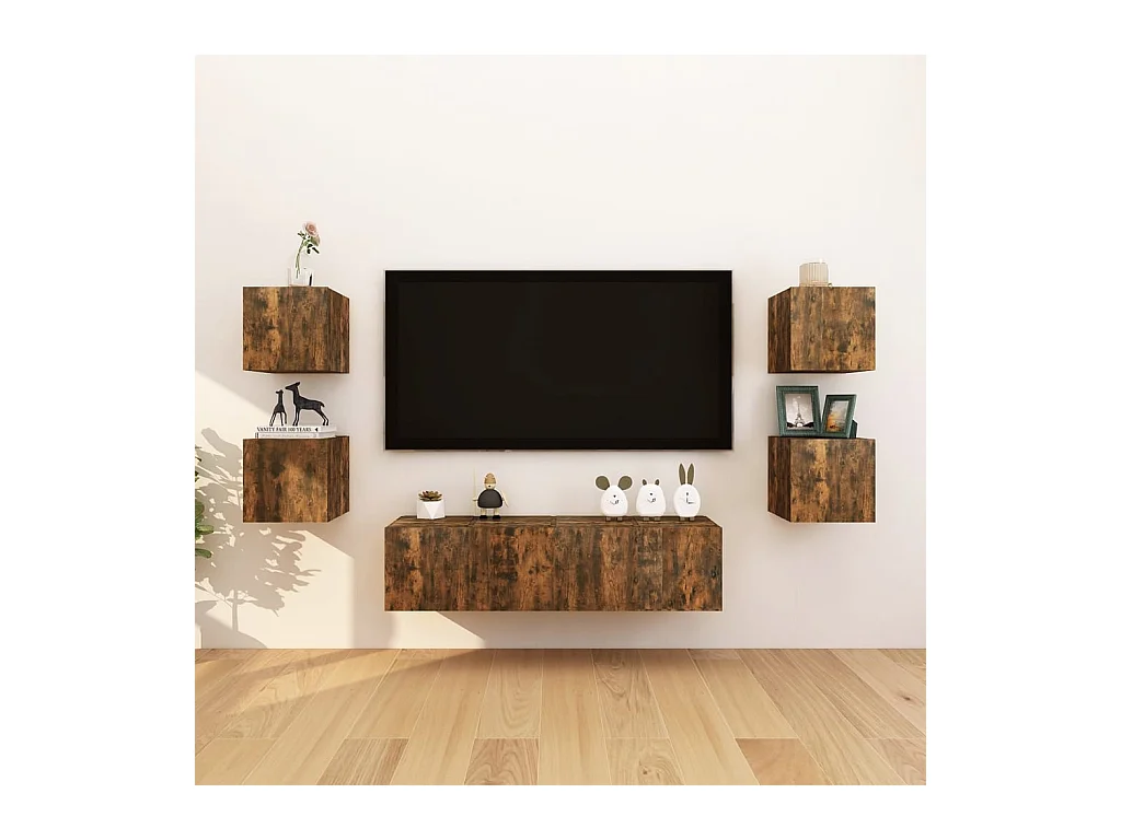 Ahakista  Tv-wandmeubel 30,5x30x30 cm gerookt eikenkleurig