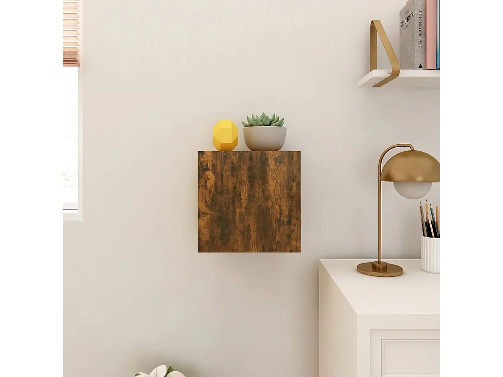 Ahakista  Mueble para TV de pared color roble ahumado 30,5x30x30 cm